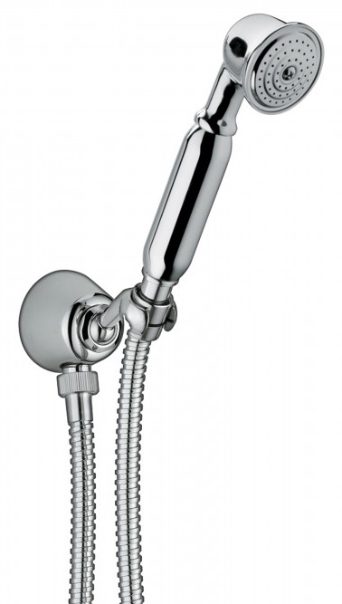 831 Душевой набор с коленом для подачи воды с ориентируемым кронштейном, однофункциональным ручным душем и мм. Шланг с двойной блокировкой 1500, конический 1/2 дюйма. Bongio Wellness