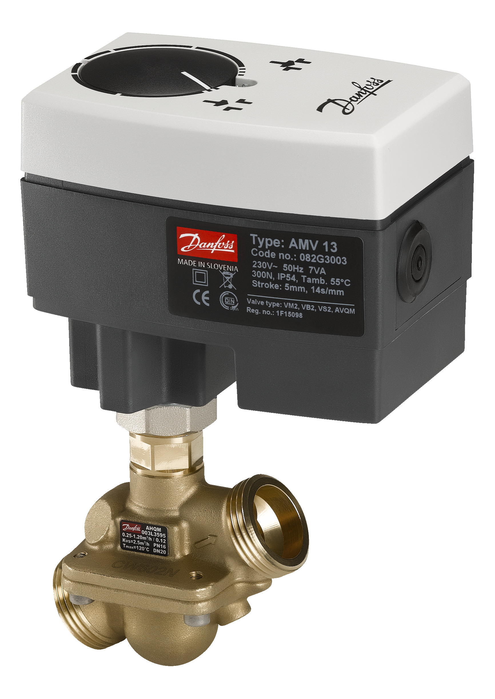 Danfoss Редукторные электроприводы с трехпозиционным управлением AMV 438 SU Эл. привод имп., 230В пер. т 082H0123  - Вид №10