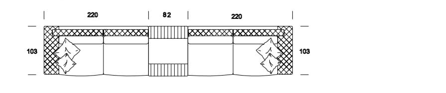 Бархатный диван Former In Italia Visconti Plus ARCH-00150100 - Вид №2