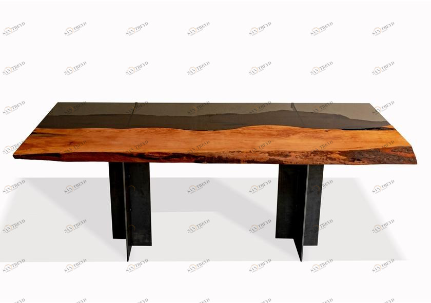 Tabula Прямоугольный стол из дерева груши и стекла Tabula rarità sun-id-1459712