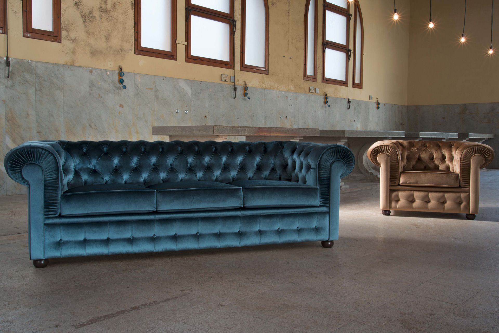 4-местный тканевый диван capitonné Domingo Salotti 800 ARCH-00112560 - Вид №1