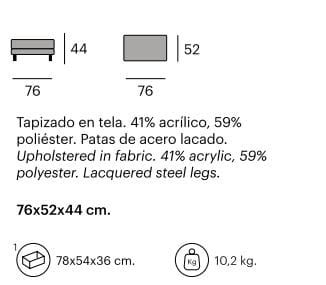 Прямоугольный пуф из ткани Pilma талия ARCH-00135949 - Вид №2