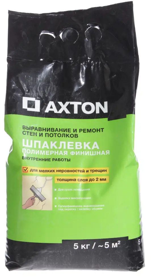 Финишная полимерная шпаклевка Axton для идеального выравнивания стен 5 кг 81946333