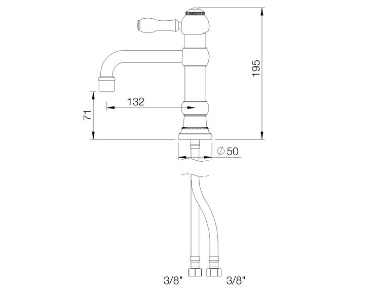 Однорычажный смеситель для раковины со сливом rvb 1935 Лимож ARCH-00127315 - Вид №2