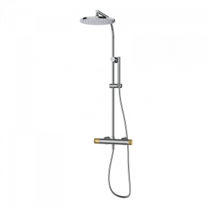 47499407 PREMIUM Chrome Смеситель для душа с колонкой Хромированное Золото GRB MIXERS
