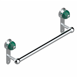 A1V-526/45 Держатель для полотенец в виде 1 перекладины Ø25 мм, длина 450 мм Thg-paris Sully с малахитом Хром