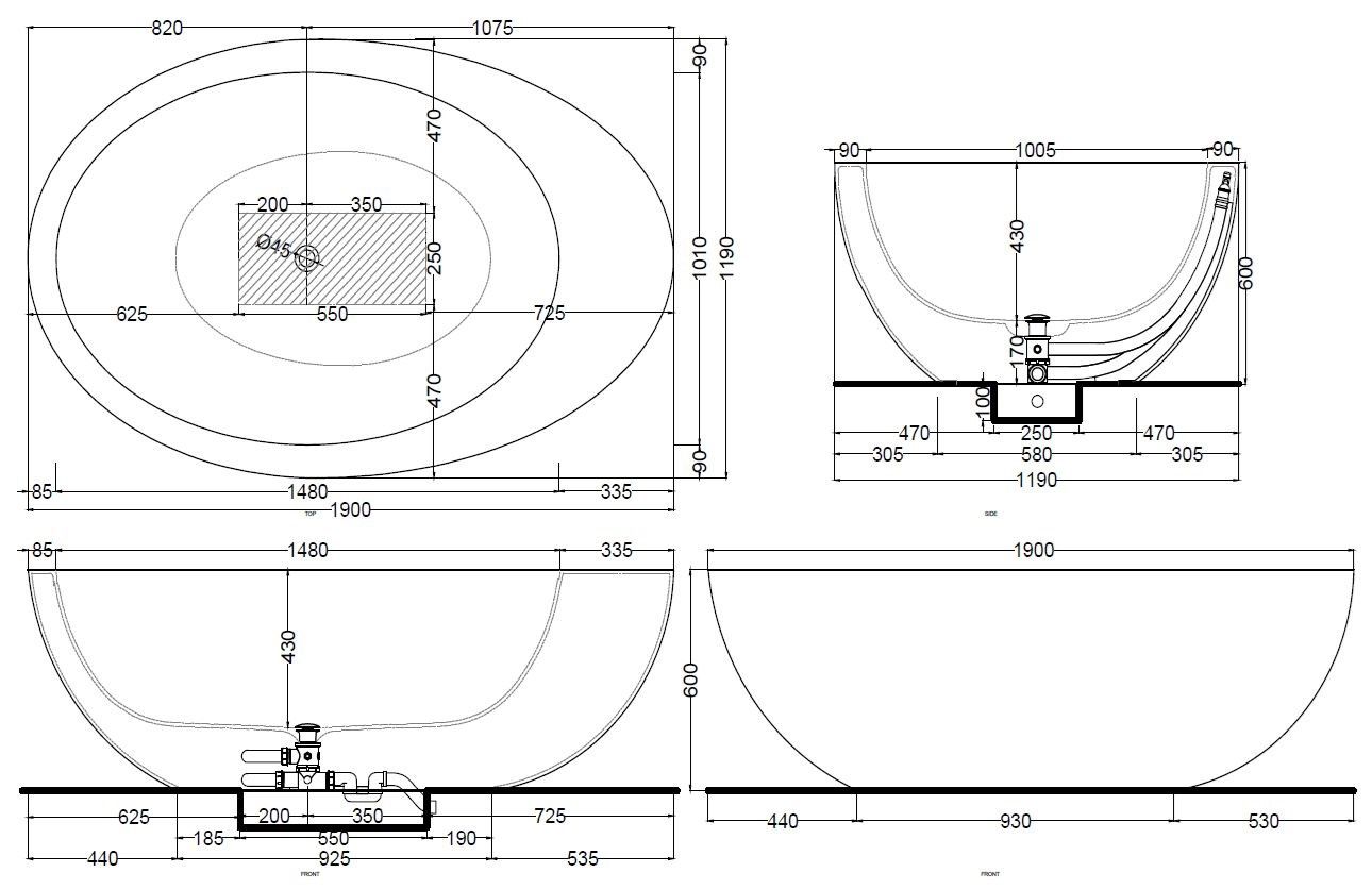 Керамическая ванна в центре комнаты Ceramica Cielo банки ARCH-00120177 - Вид №3