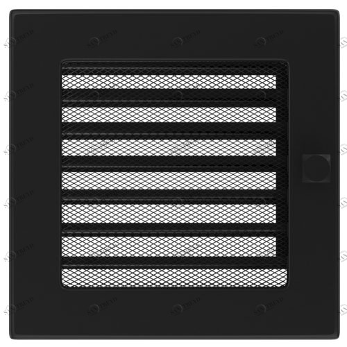 Вентиляционная решетка Kratki 17х17 с жалюзи (черная) 4144