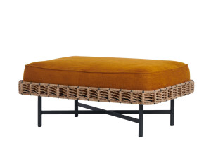 Прямоугольный мягкий пуф из веревки и ткани