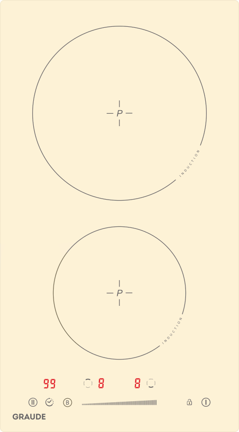 IK 30.1 C Индукционные варочные панели / 288 х 56 х 520 мм, индукционная варочная панель premium, сенсорное управление, 9 ступений нагрева,режим усиленного нагрева booster, функция таймера, функция распознования диаметра посуды, индикация остаточного тепл Santreyd 