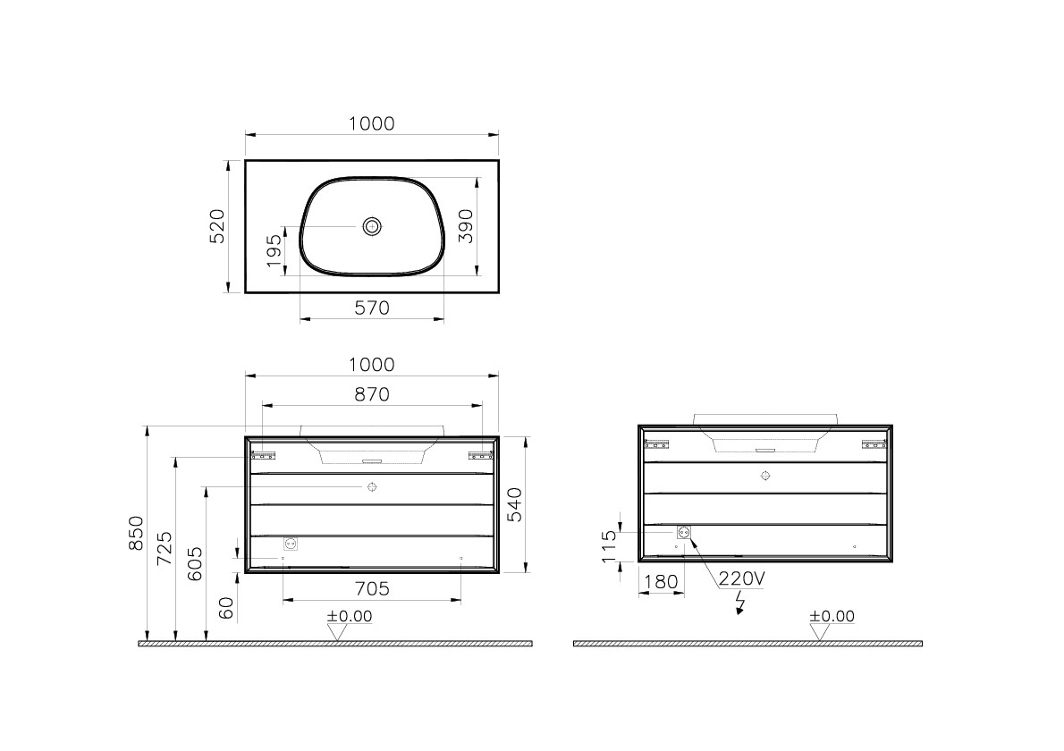 61468 Раковина Vitraglobal Frame - Вид №1