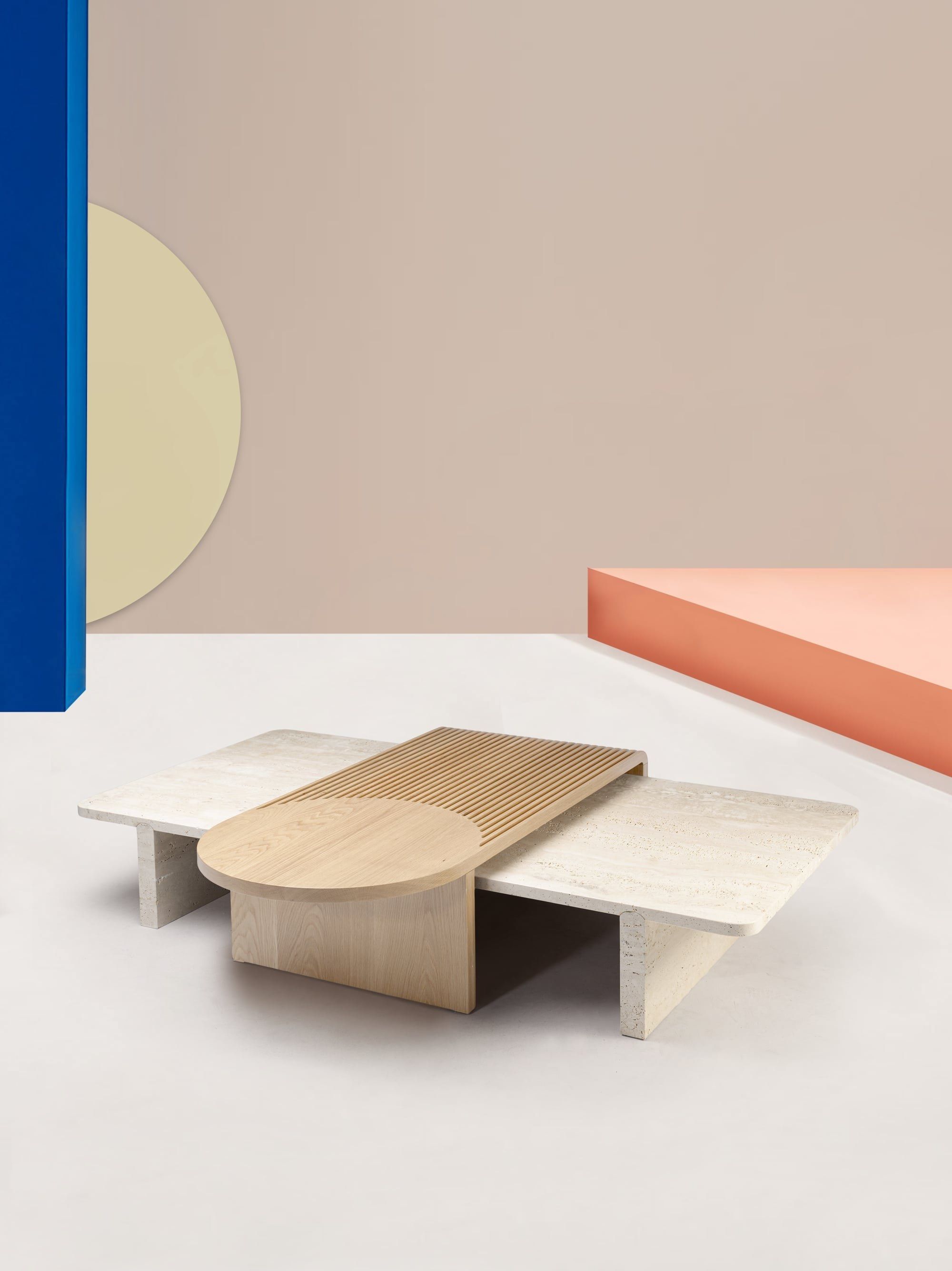 Низкий прямоугольный журнальный столик из травертина DOOQ STICK & STONE ARCH-00150691 - Вид №4