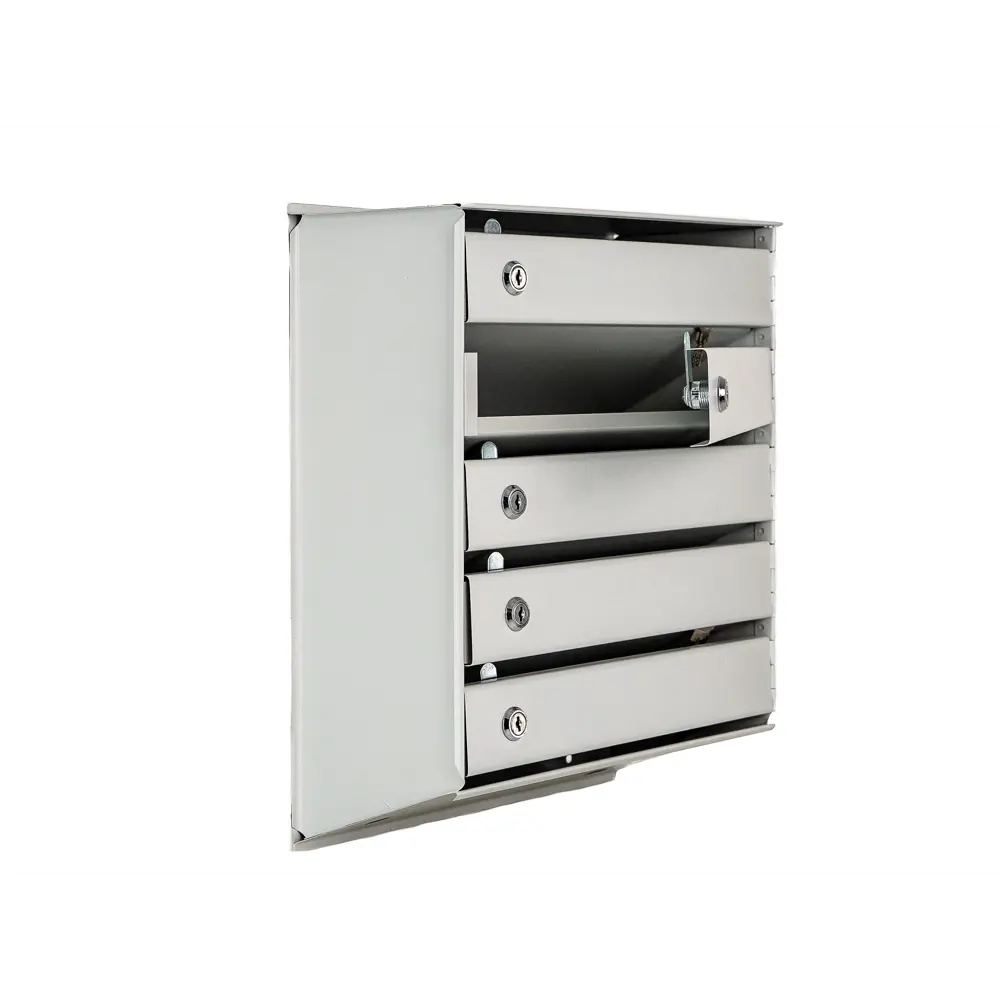 Почтовый ящик секционный вертикальный 5, металл, цвет серый Santreyd STLM-2022449 - Вид №2