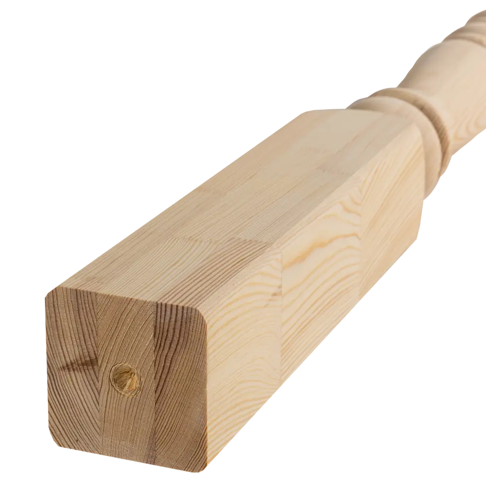 Столб лестничный сращенный хвоя сорт Экстра Симметрия 80x80x1100 мм Santreyd Симметричный STLM-2123806 - Вид №3