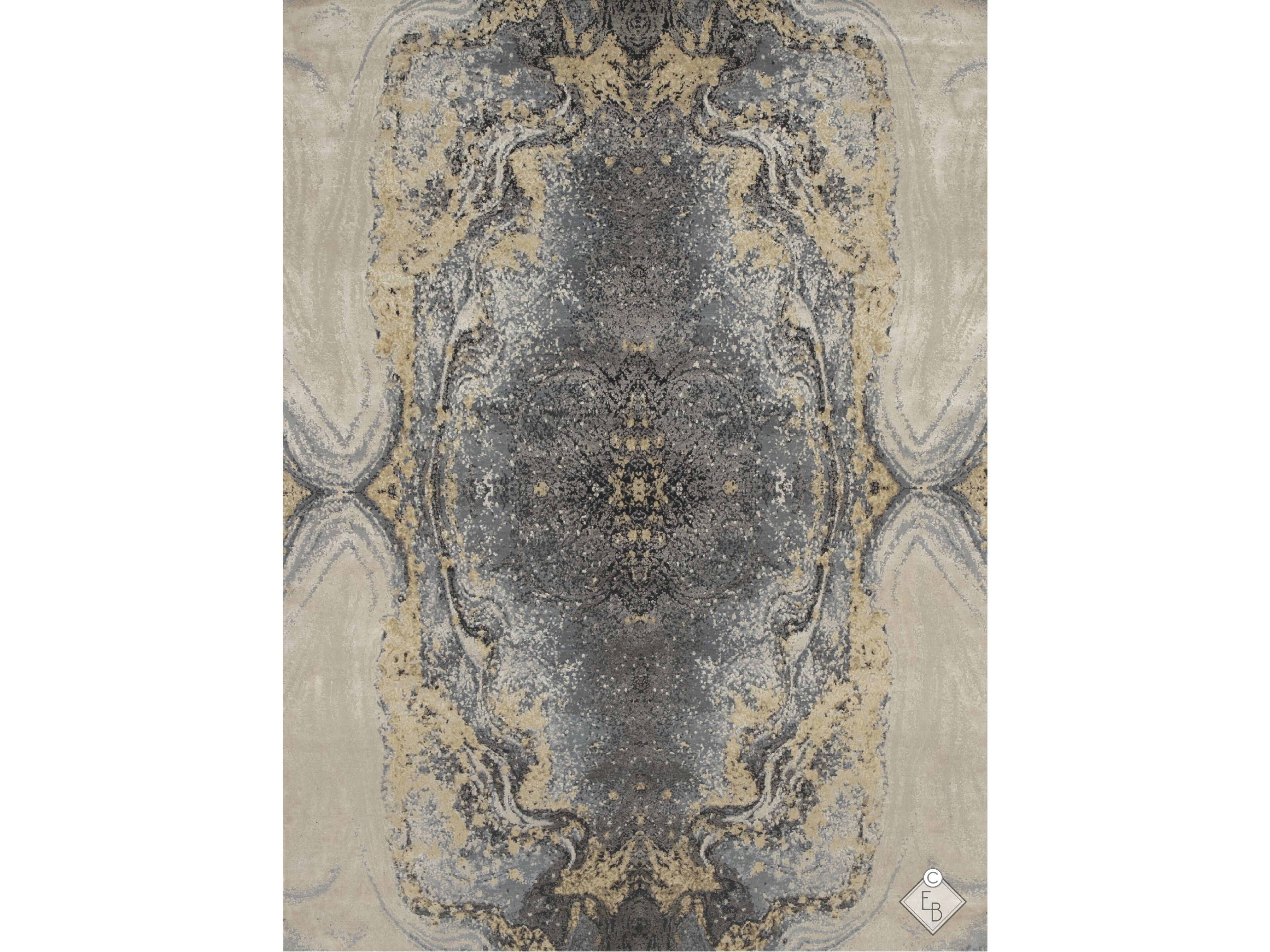 Прямоугольный ковер ручной работы из бамбуковой шерсти и шелка Edition Bougainville аллегория ARCH-00130547