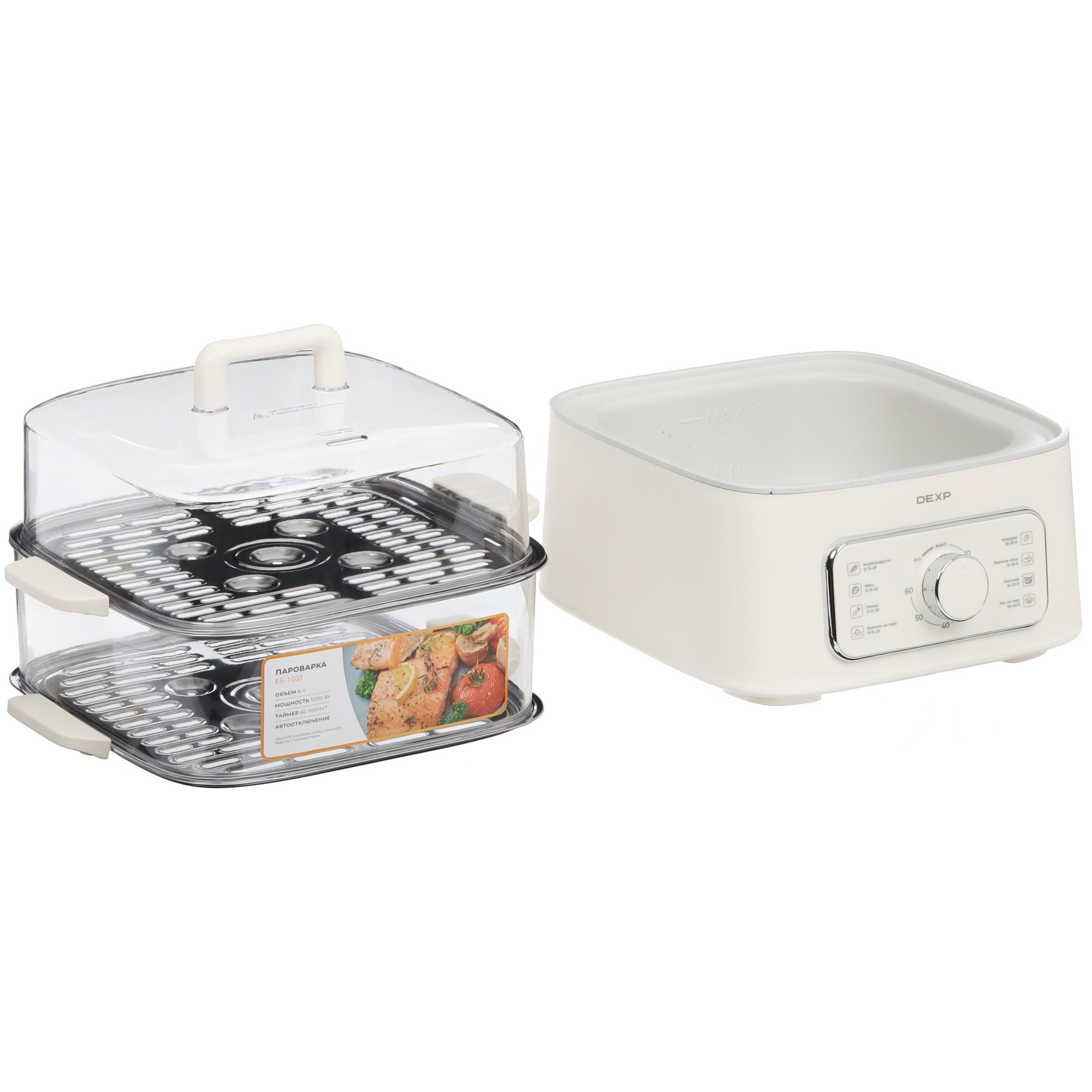 9034093 Пароварка DEXP FS-1000 бежевый STDN-0080292 - Вид №5