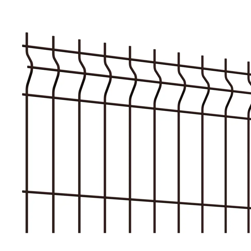 3D панель для забора Fine 2.5x1.73 м RAL 8017 коричневый 3 ребра Santreyd STLM-2090698 - Вид №2
