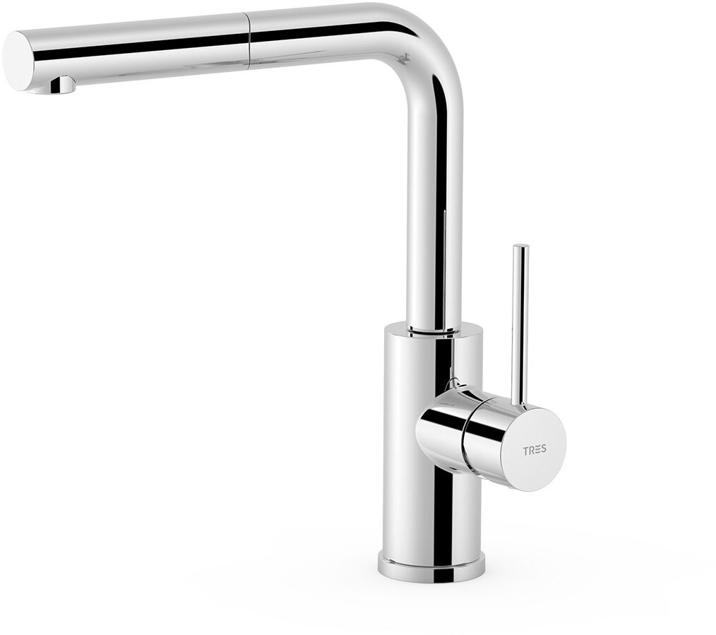 КУХОННЫЙ смеситель с одной ручкой и выдвижным носиком для кухни-162437 TRES