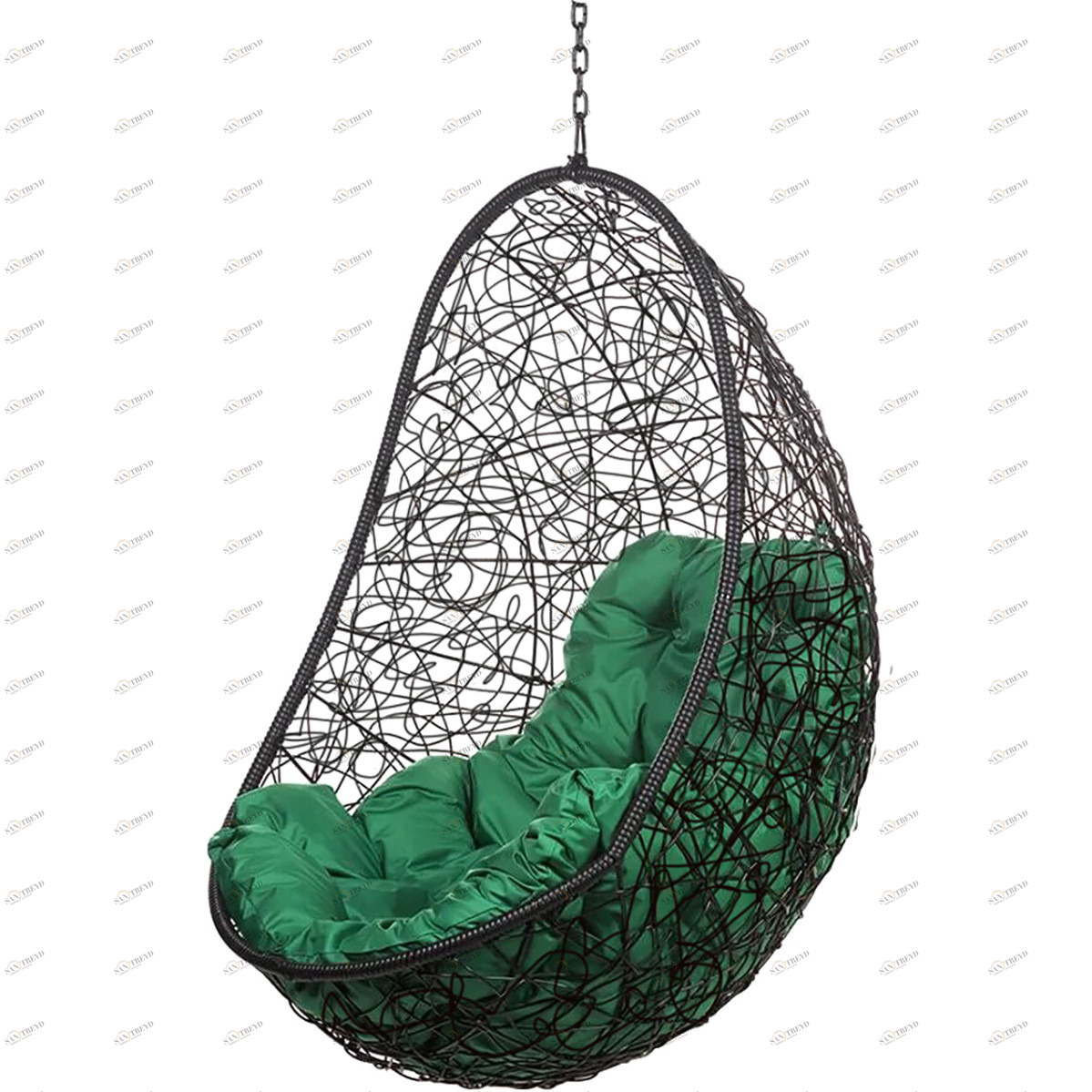 Кресло подвесное черное с зеленой подушкой Easy BS BIGARDEN  00-3974108 Черный 