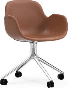 604991 Кресло Swivel 4W Полная обивка Алюминий / Ультра кожа Normann Copenhagen Form