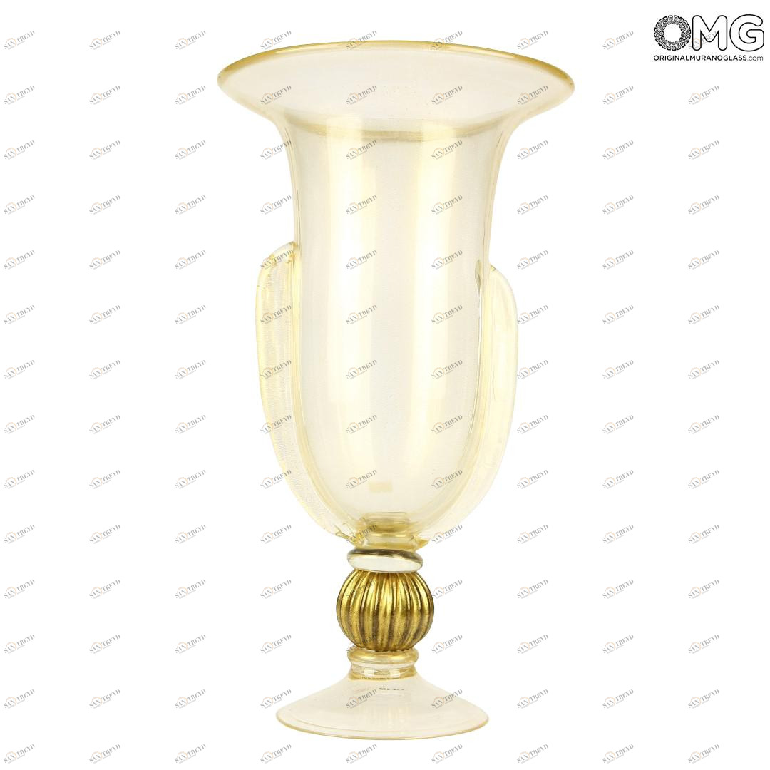2661 ORIGINALMURANOGLASS Высокая ваза - золотая коллекция - Original Murano Glass OMG 26 см 
