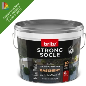 86778278 Краска для цоколя Brite Strong Socle матовая цвет прозрачный база С 2.7 л STLM-1525842