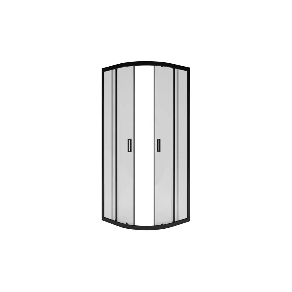 МЕТАКАМ Душевой уголок черный с прозрачным стеклом 80×80 см 89361545 Полукруг STLM-1444122 - Вид №7