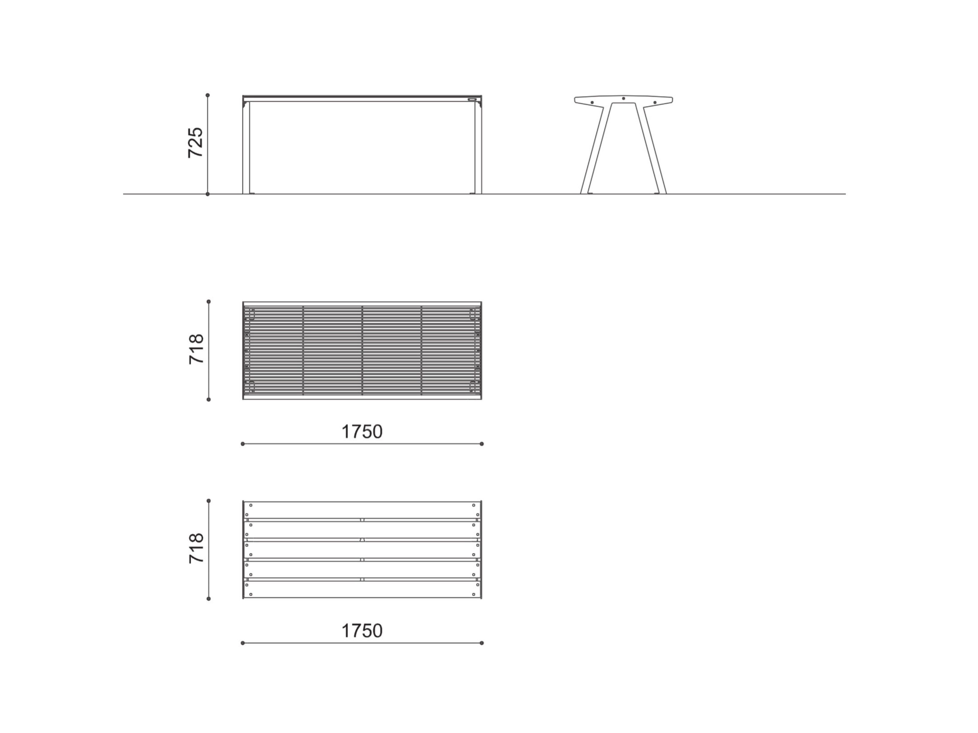 Стальной прямоугольный стол для пикника City Design Noale ARCH-00032180 - Вид №2