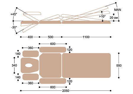 Массажный стол с электроприводом F2E34 Santreyd MED-71 - Вид №5
