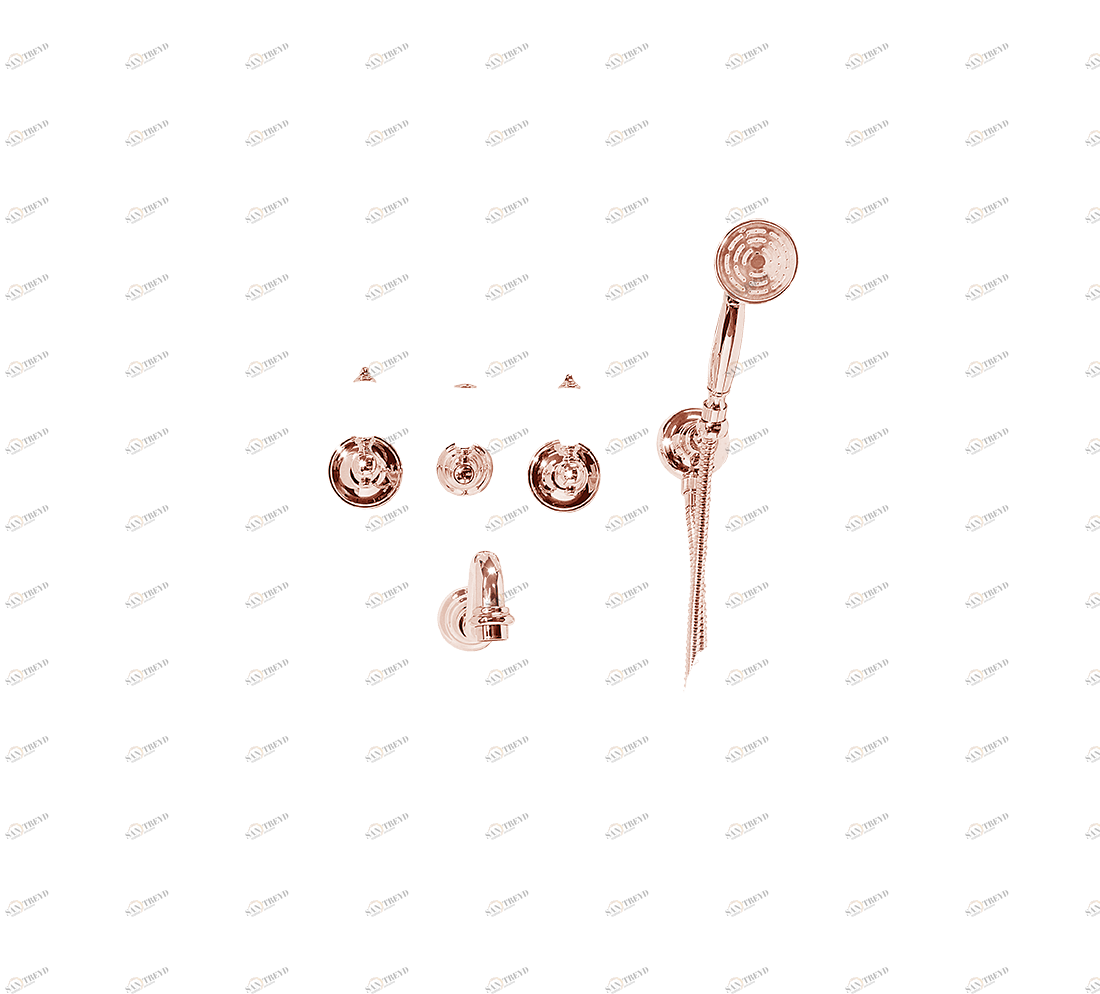 Gentry Home Смеситель для раковины мостик на 2 отверстия 200мм Berkeley Розовое золото GH101651 