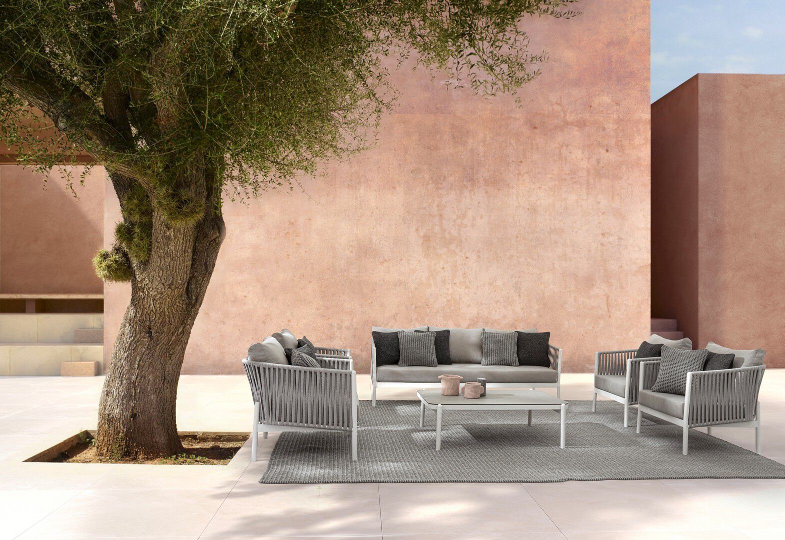 Веревочное и тканое садовое кресло с подлокотниками BIZZOTTO Florencia ARCH-00111854 - Вид №3