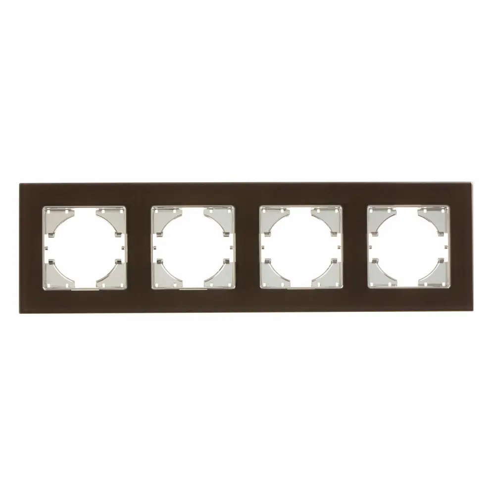 Рамка для розеток и выключателей Gusi Electric Ugra 4 поста цвет коричневый STLM-2202780