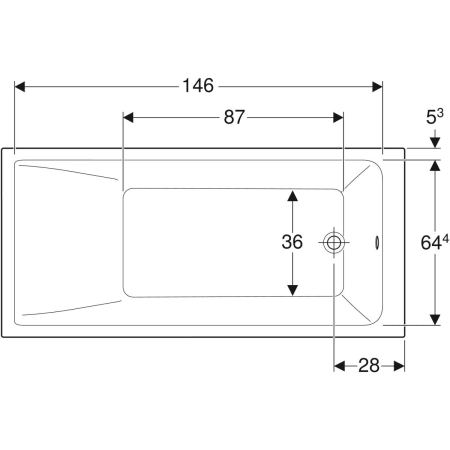 554.303.01.1 Прямоугольная ванна Geberit Renova Plan Geberit  - Вид №19