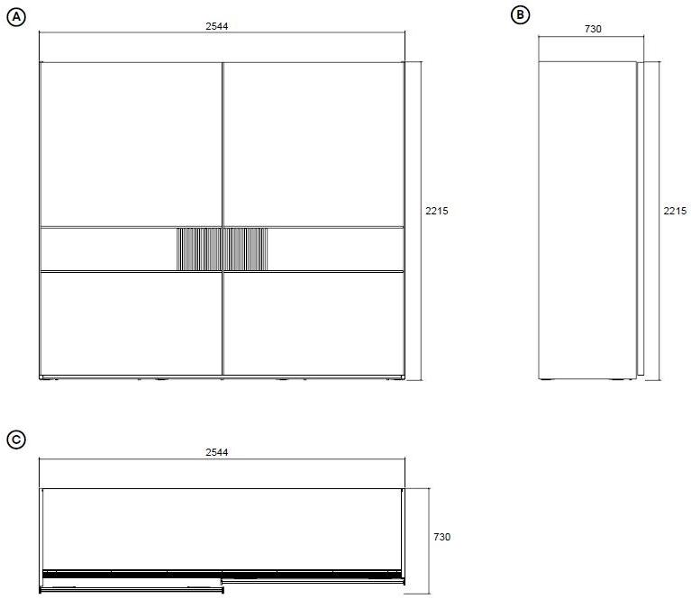 Enza Home Шкаф с раздвижными дверцами с ящиками Praga sun-id-1505780 - Вид №6