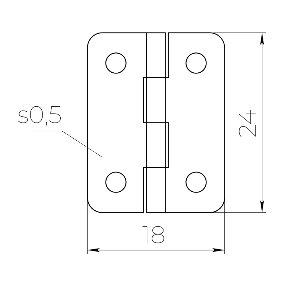Универсальные карточные петли для мебели 18x24x0.5 мм (комплект 4 шт) 89433748 Santreyd STLM-1584543 - Вид №4