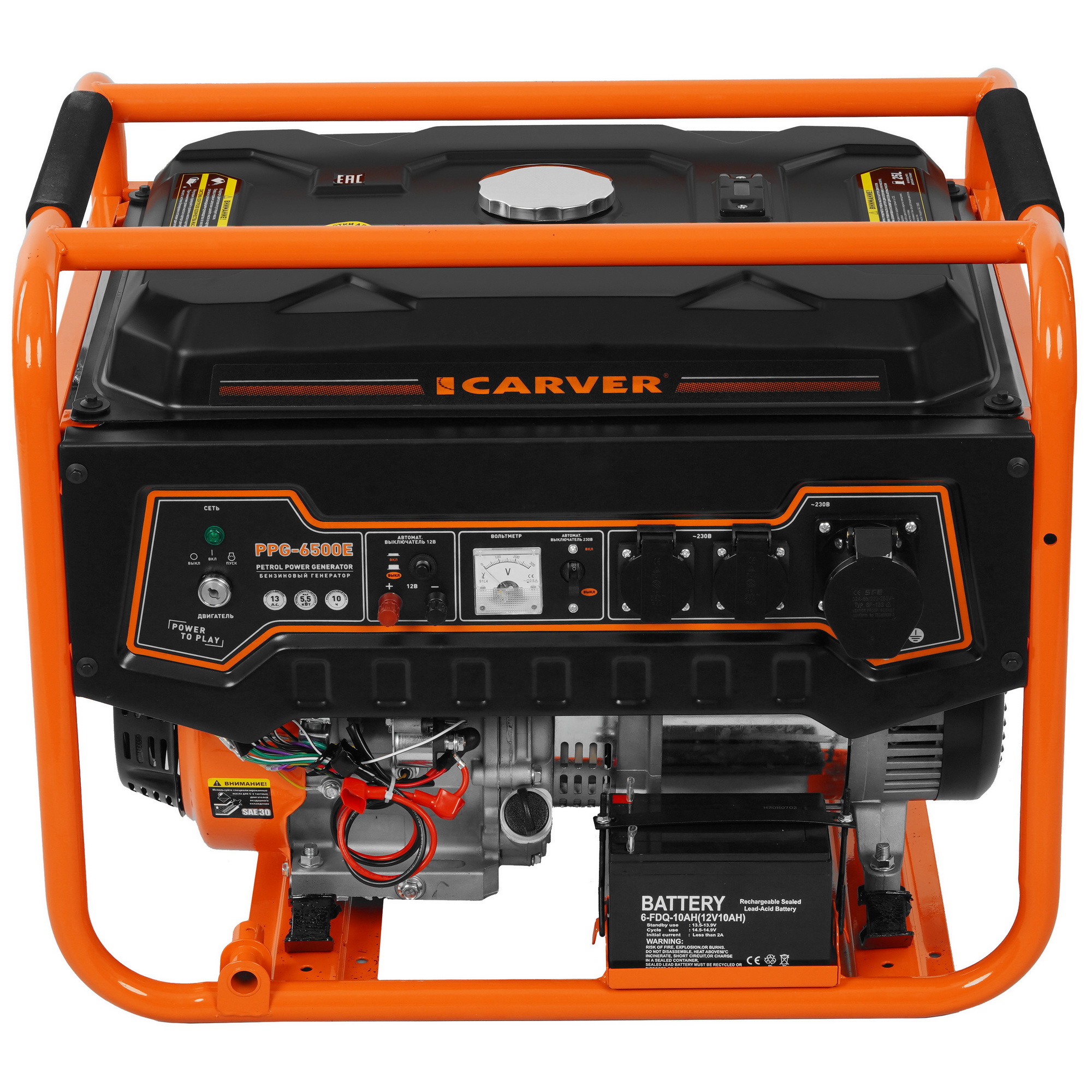 Электрогенератор   бензиновый Carver PPG-6500Е 1081882 STDN-0044078 - Вид №1