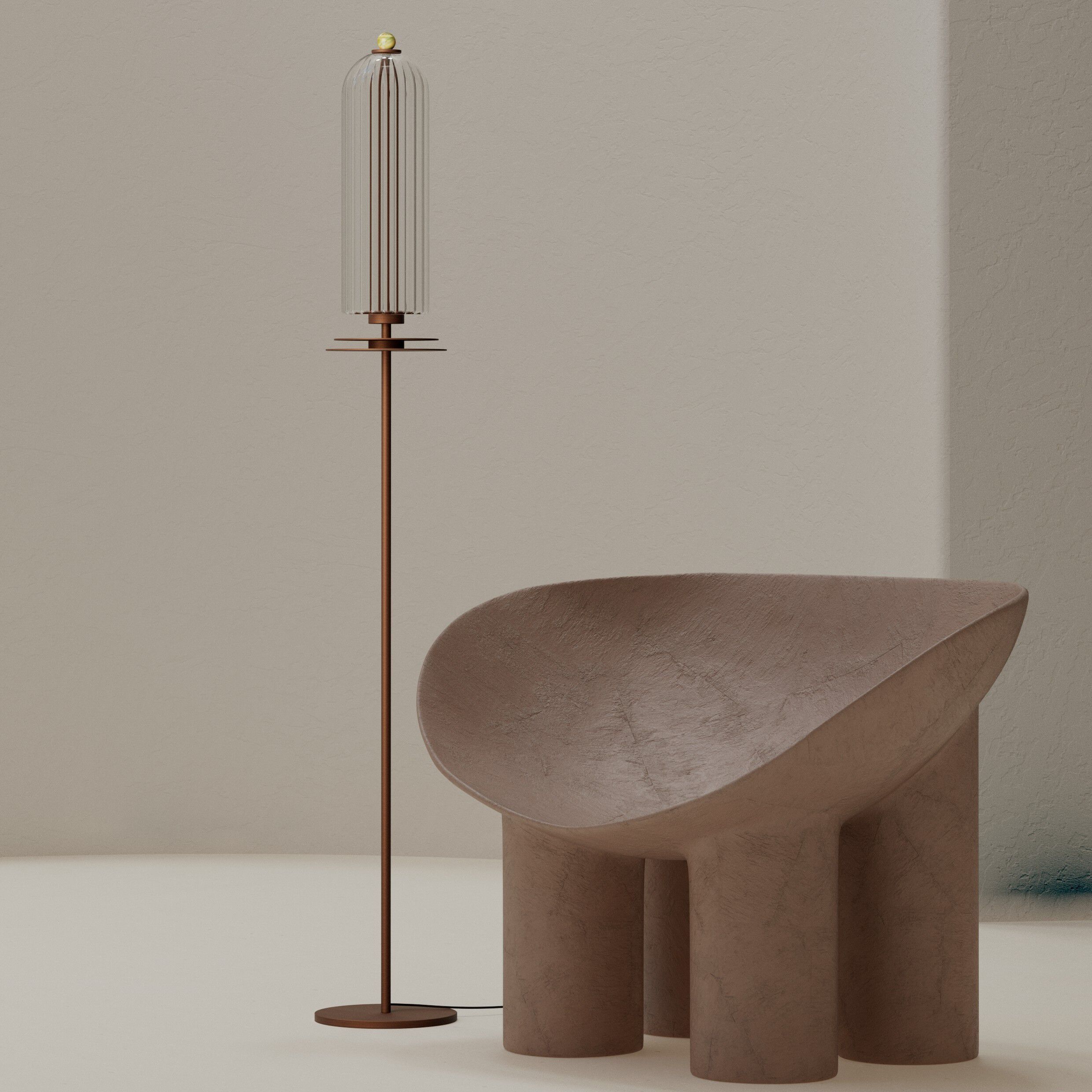 Светодиодный торшер из стекла и латуни LUCE TU Dom ARCH-00088548 - Вид №1