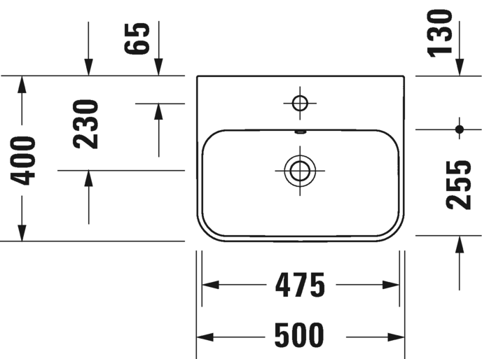 2360501300 Подвесная раковина настенная овальная Duravit Happy D.2 Plus - Вид №2