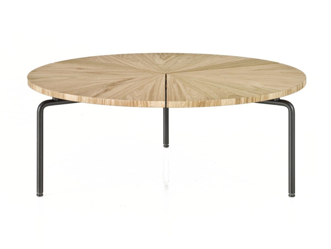 Круглый журнальный столик из нержавеющей стали и дерева BassamFellows Круглая ARCH-00104298 - Вид №9