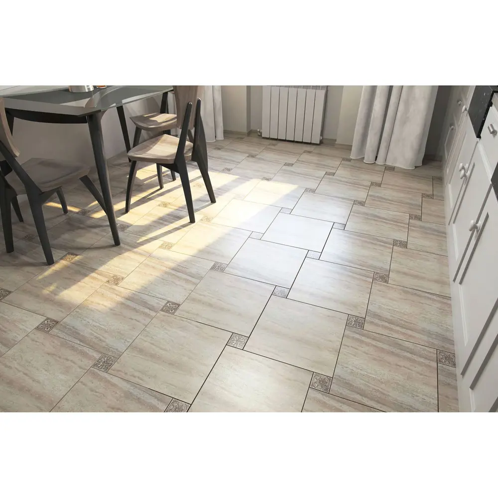 Керамогранит Kerama Marazzi Престон 40×40 см - мраморная элегантность в бежевых тонах 18361445 STLM-0010527 - Вид №5