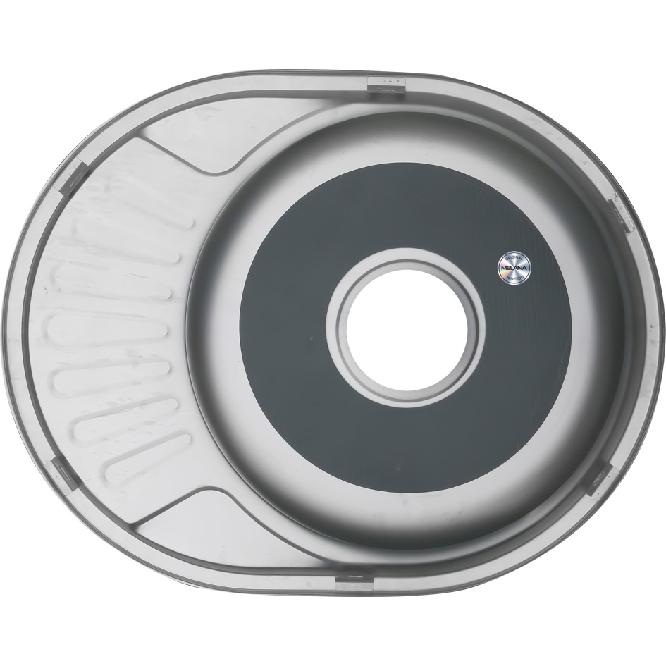 Мойка 5745 U N 0,6/160 врезная овальная с сифоном (120 N *15) MELANA 120 N(*15) - Вид №3