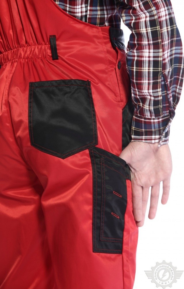 61466 Полукомбинезон "Мастер" красно-черный  Летняя спецодежда  размер 56-58/182-188  - Вид №8