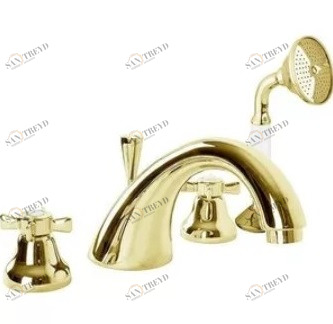 Смеситель на борт ванны с ручным выдвижным душем CEZARES LORD-BVD-03/24-Bi