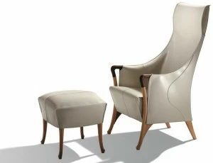 Giorgetti Кожаное кресло с высокой спинкой Progetti