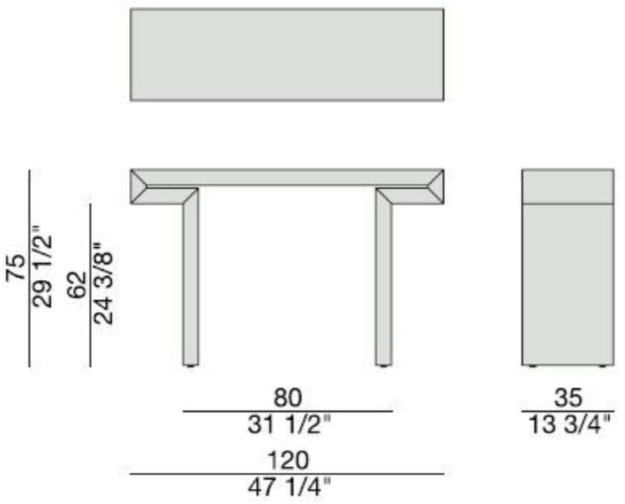 Porada Прямоугольная консоль из дуба Iron sun-id-1504407 - Вид №1