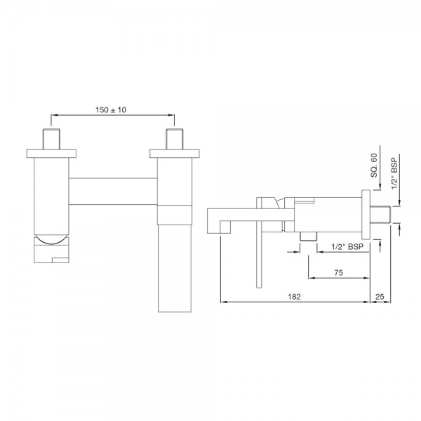 LEB-SSF-45119 Смеситель для ванны и душа Artize Le Blanc Нержавеющая сталь  - Вид №1