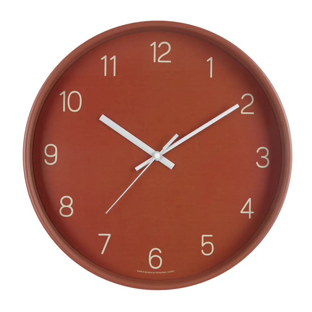 Настенные часы Troykatime круглые терракотовые с бесшумным механизмом 89396397 STLM-1574654