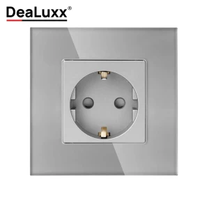 91708923 Розетка встраиваемая Dealuxx R30113 с заземлением цвет серый STLM-1103589