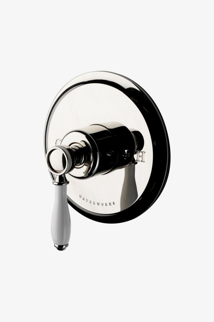 EAPB83 Облицовка регулирующего клапана баланса давления Easton Classic с белой фарфоровой ручкой рычага Waterworks 
