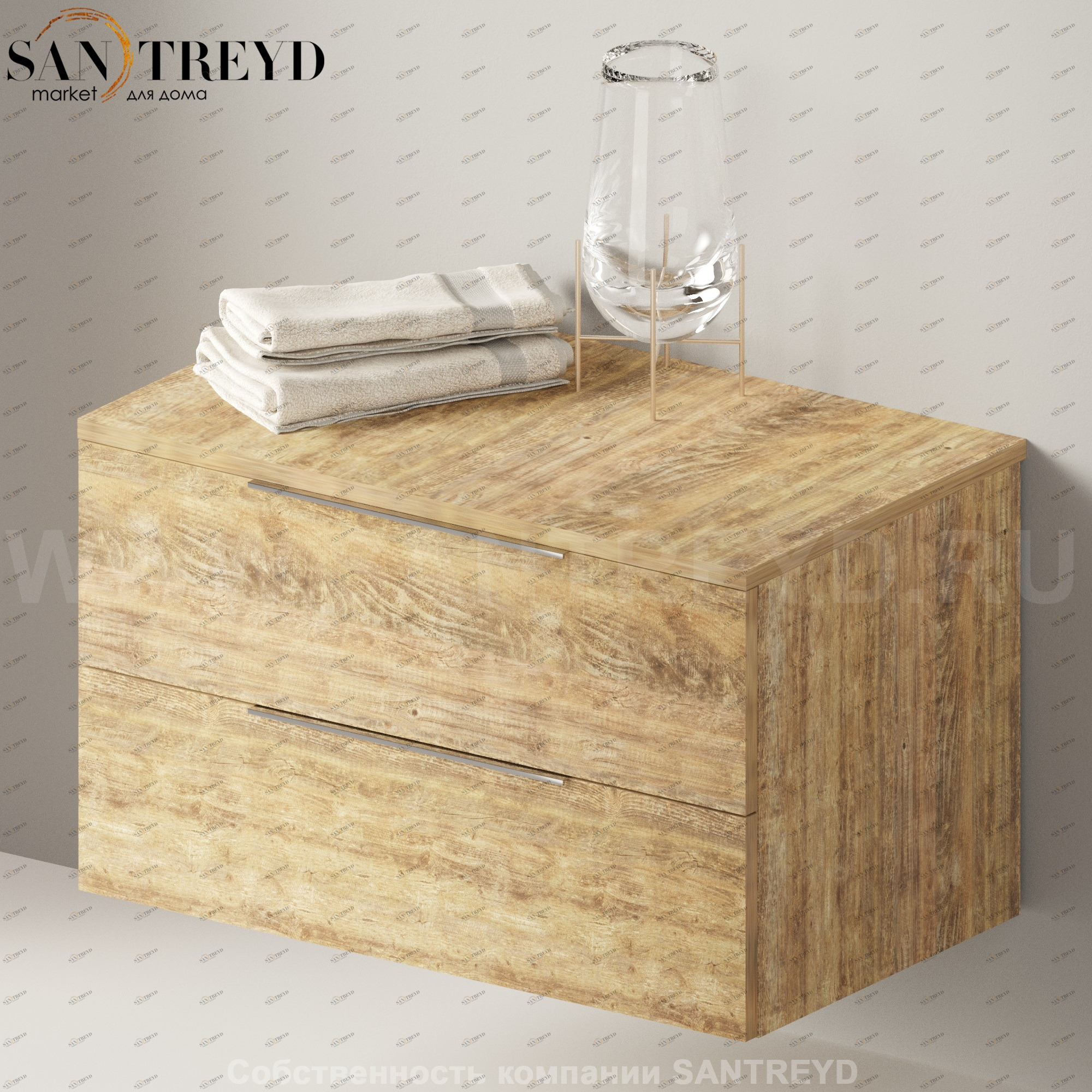 Flaminia BOX Настенная тумба 85 см с 2-мя ящиками BX429.WW Ceramica Flaminia BX429WW